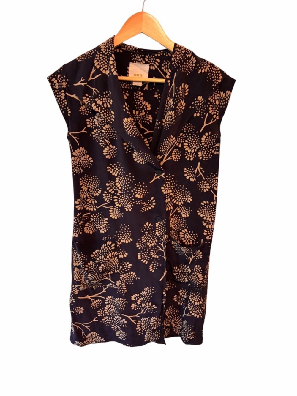 Anthropologie Maeve Floral 100% Silk Dress